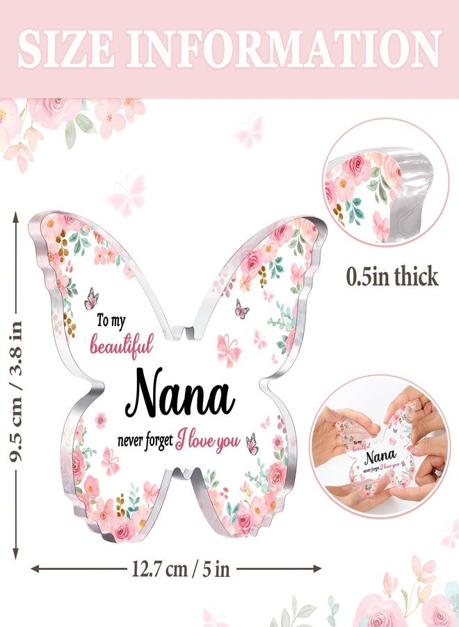 GiftyTrove Unique Nana Gifts, 5x3.8x0.5 Inch Butterfly-Shaped Acrylic Plaque Decor, Mothers Day Grandparent Day Birthday Christmas Gift for Nana - Image 5